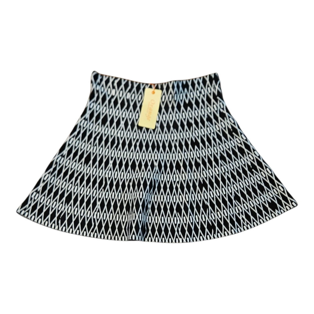 Orange Fashion Village Small Black and White Mini Skirt